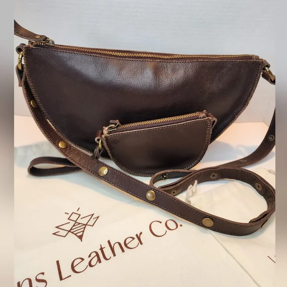 Lyons Leather Co. Espresso Queen Bee Brown Leather Crossbody And Baby Bee - Picture 10 of 12